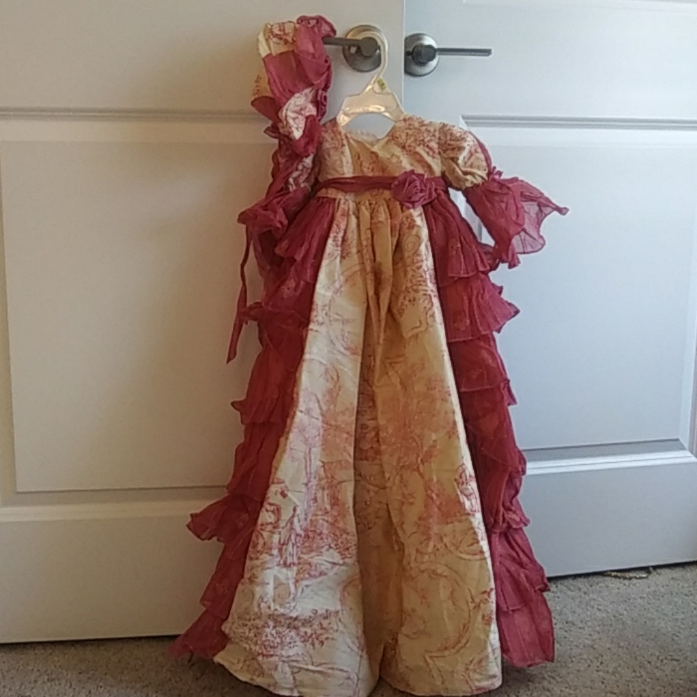 Babby Gown & bonnet one of a kind handmade